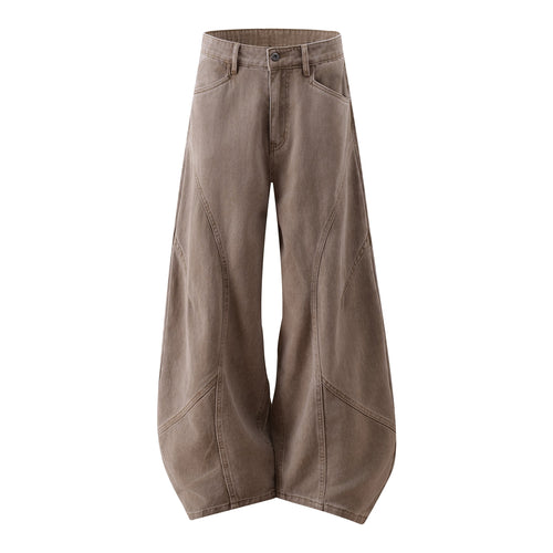 Vaqueros de pierna ancha con paneles curvos Madxmarx - XS / Caqui