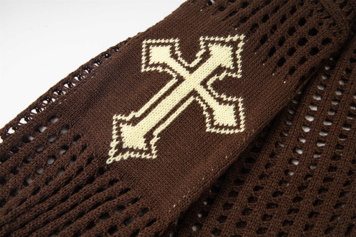 Madxmarx Hollow Knit Crewneck Sweater
