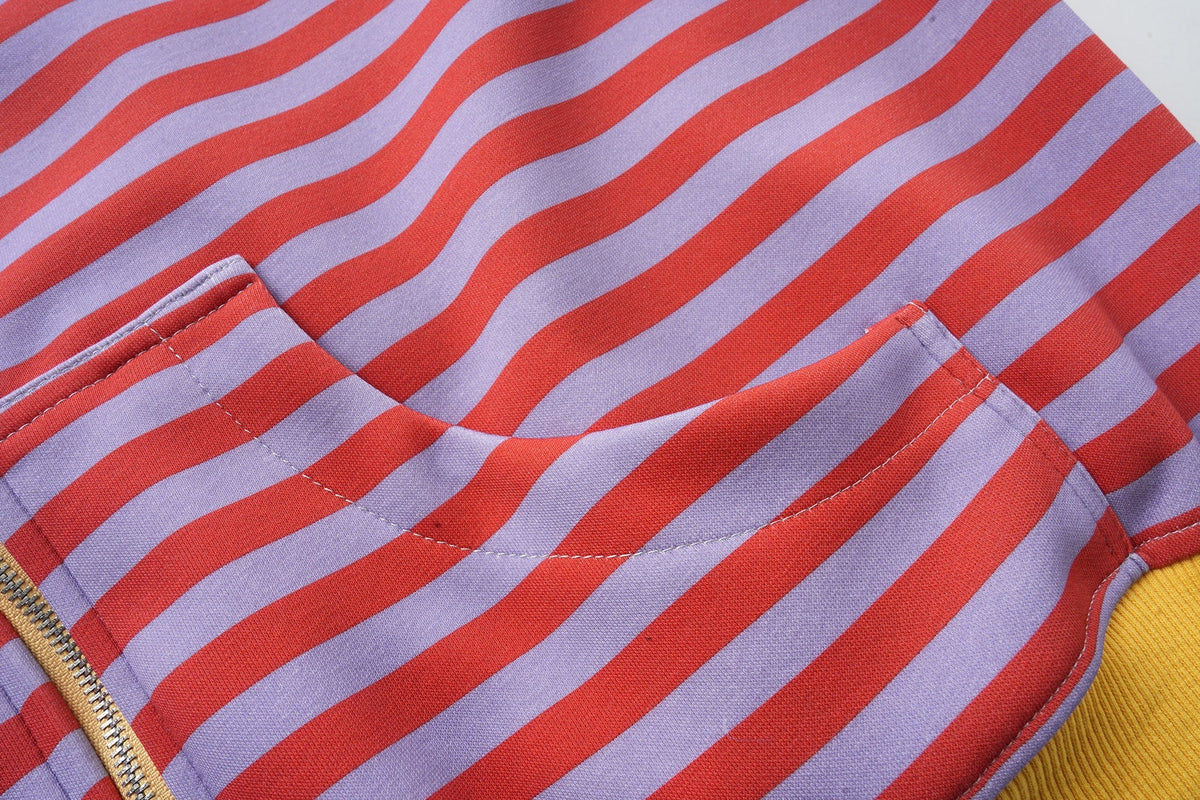 Madxmarx Striped Zip-Up Hoodie
