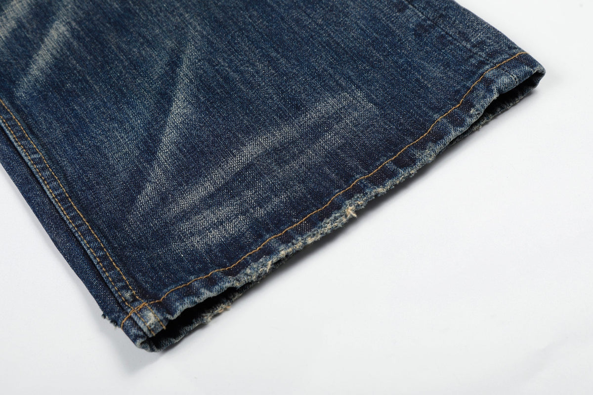 Madxmarx Distressed Dark Wash Wide-Leg Jeans