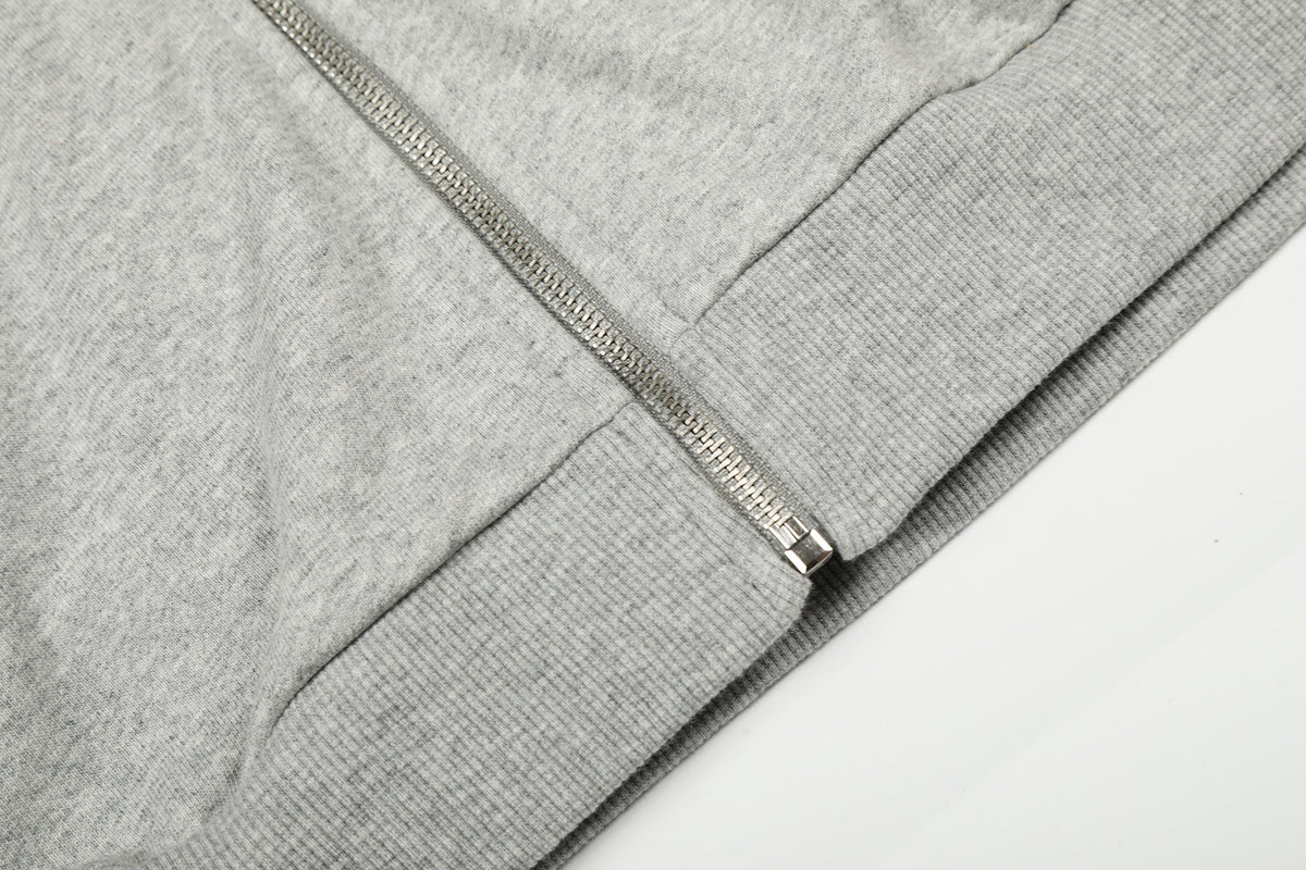 Madxmarx Minimal Dot-Detail Zip Hoodie
