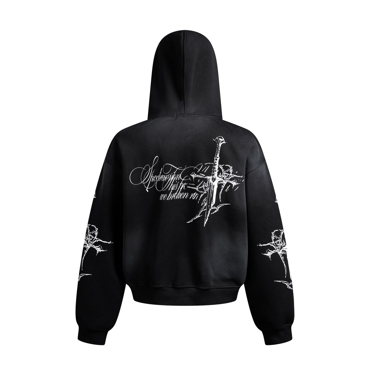 Madxmarx Gothic Cross Zip Hoodie