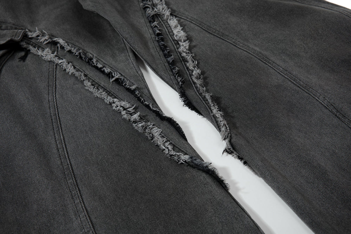 Jean cargo incurvé délavé et effiloché Madxmarx