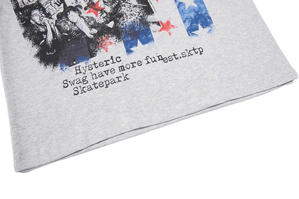 Madxmarx Distressed Star Collage Long Sleeve Tee