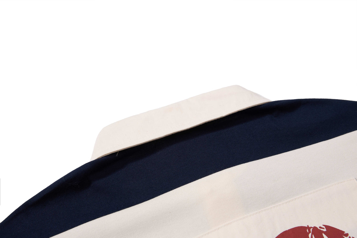 Madxmarx Varsity Stripe Graphic Rugby Long Sleeve