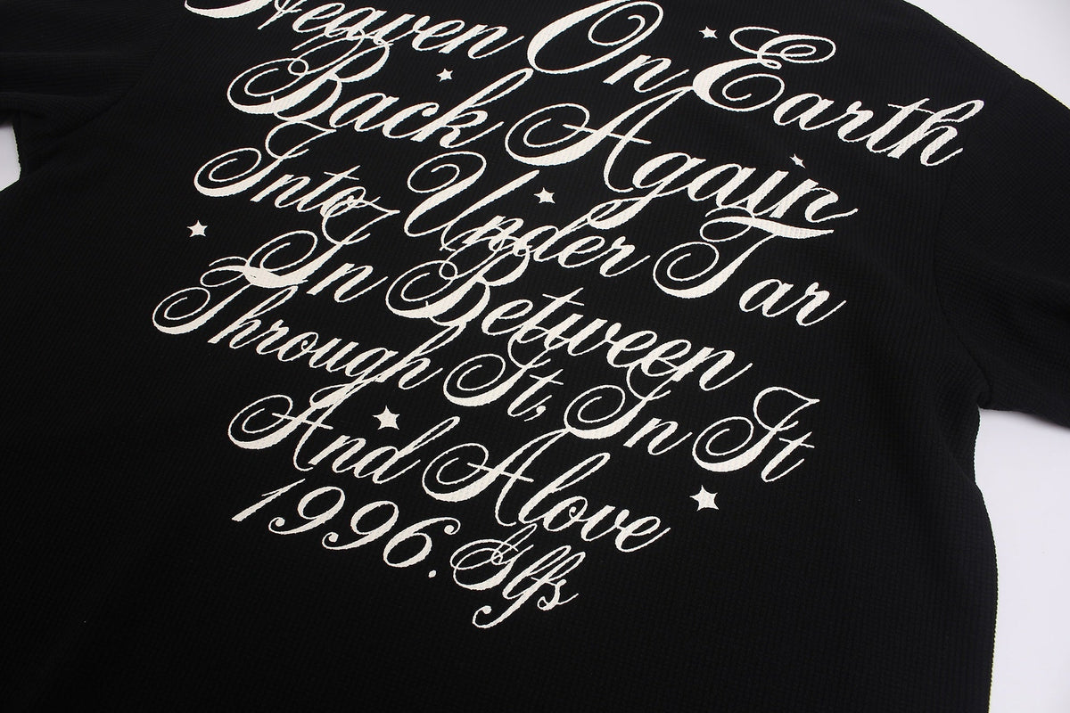 Madxmarx Script Graphic Waffle Long Sleeve