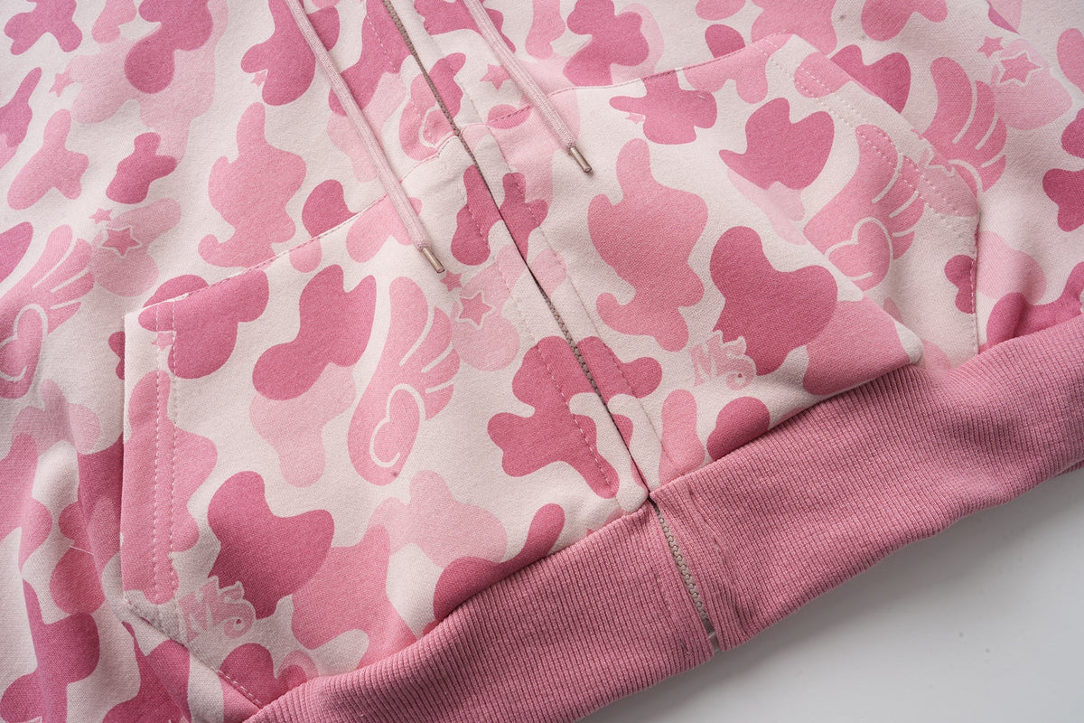 Madxmarx Camo Graphic Zip-Up Hoodie