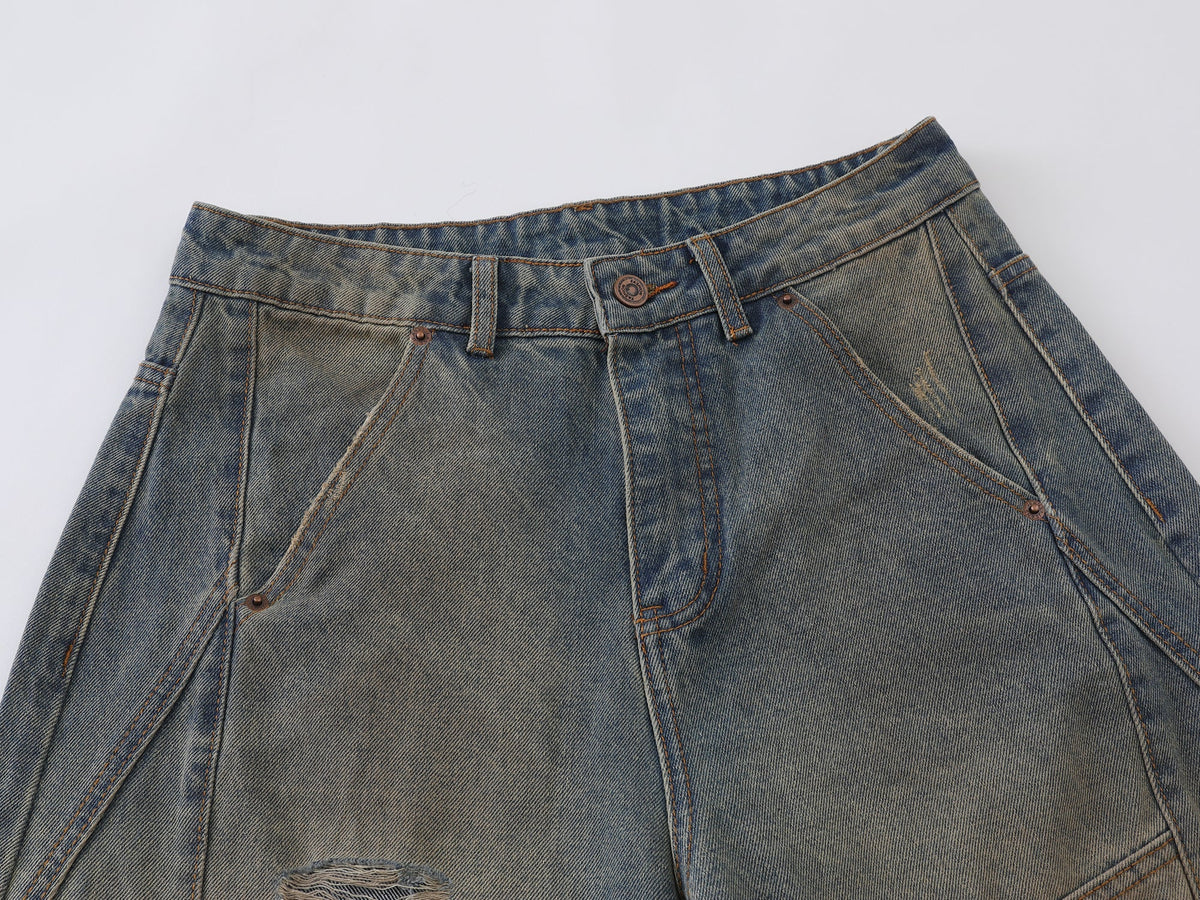 Pantalon en jean incurvé effet vieilli Madxmarx