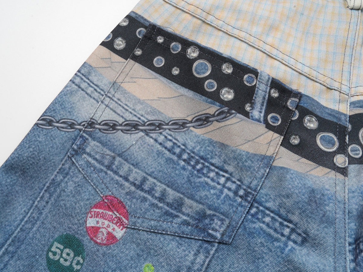 Pantalon en jean trompe-l'œil multicouche Madxmarx