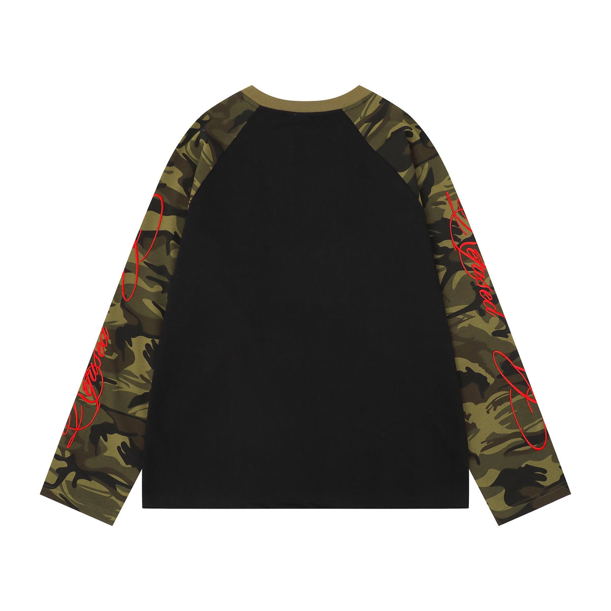 Madxmarx Camo Sleeve Raglan Long Sleeve Tee