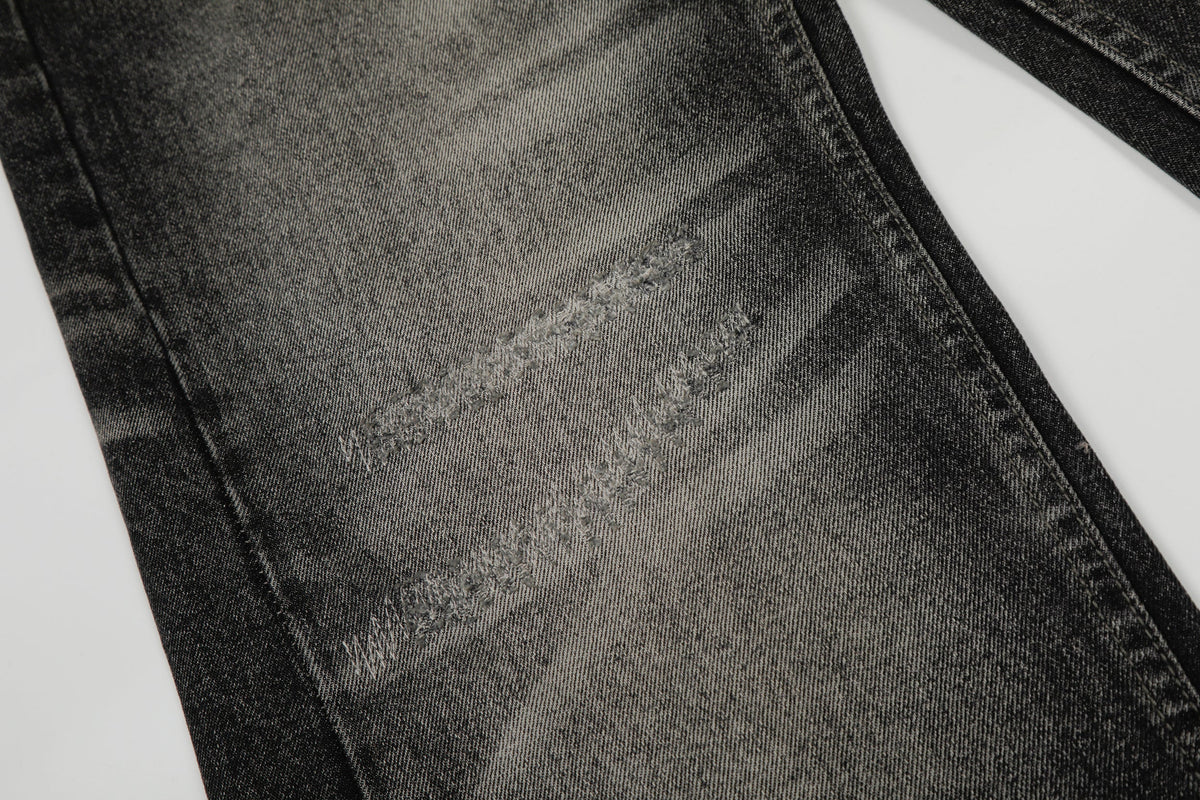 Pantalon en jean délavé et vieilli Madxmarx