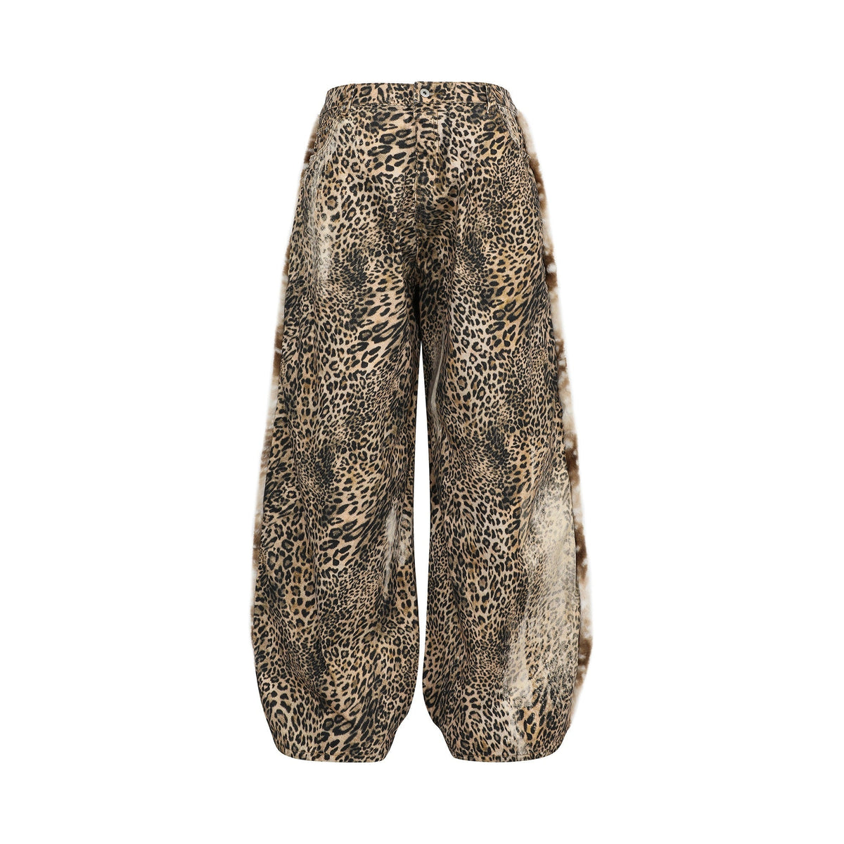Madxmarx „Weite Jeans mit Leopardenfellbesatz“