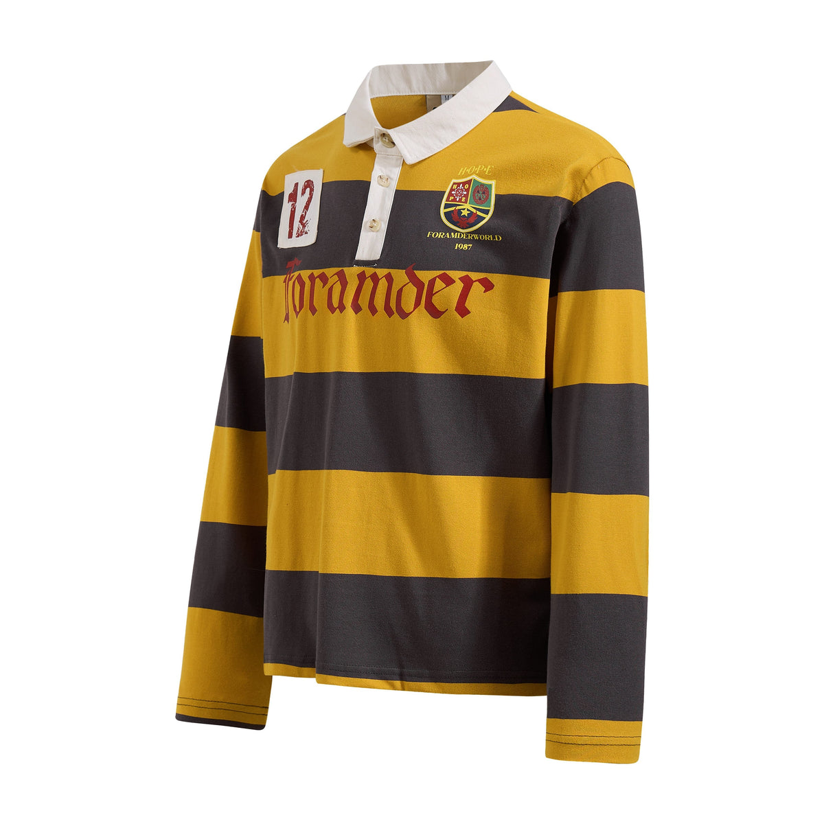 Madxmarx Varsity Stripe Graphic Rugby Long Sleeve