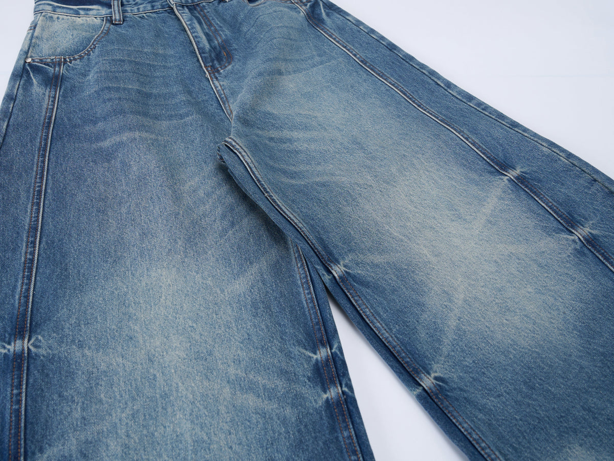 Madxmarx Distressed Wide-Leg Denim Jeans