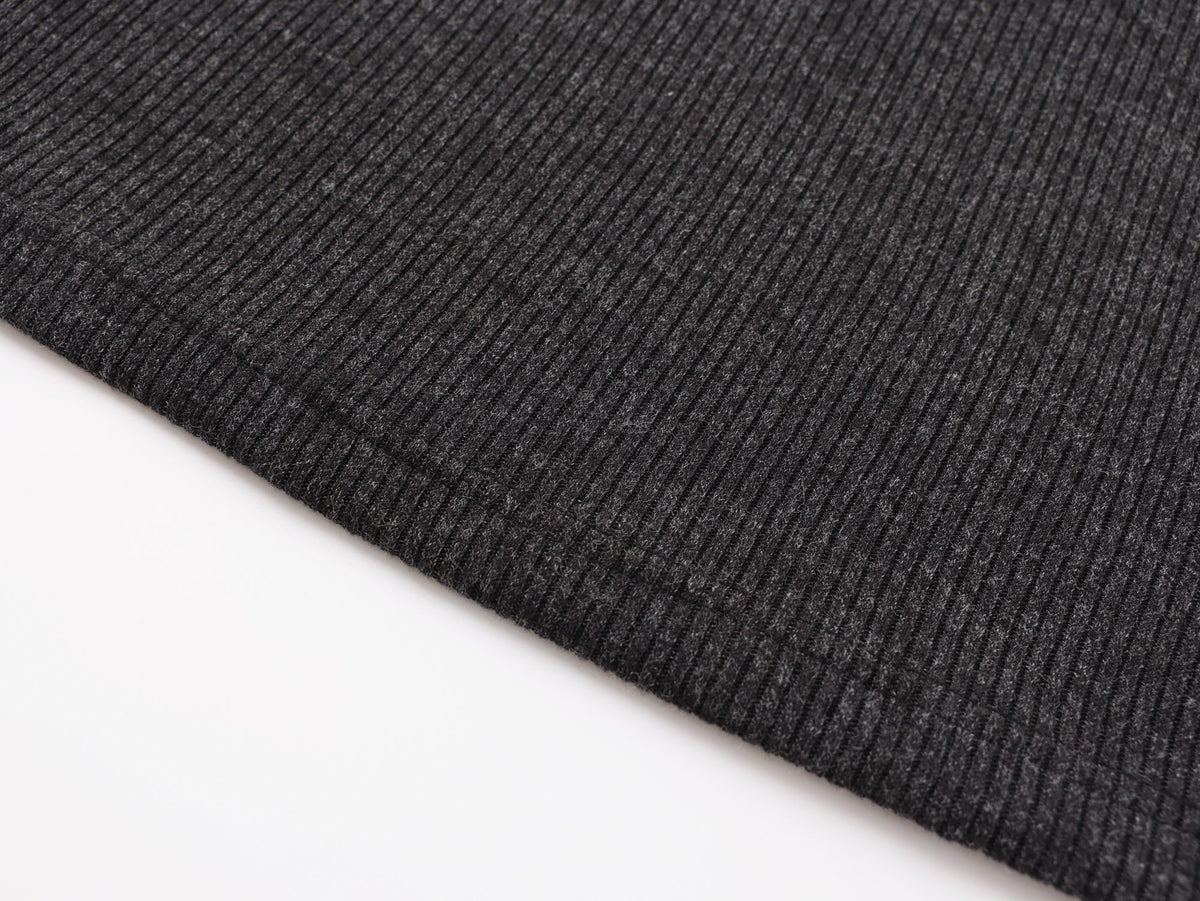 Madxmarx Ribbed Texture Long-Sleeve Tee