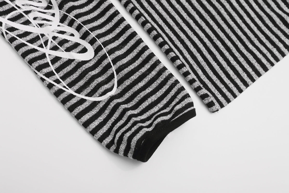 Madxmarx Striped Crest Zip-Up Hoodie