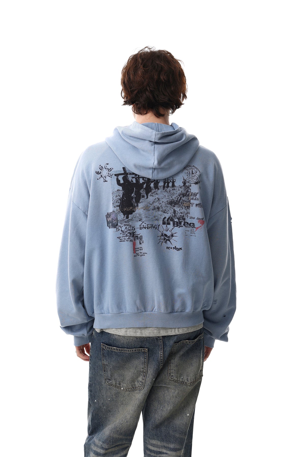 Madxmarx Collage Graphic Zip-Up Hoodie