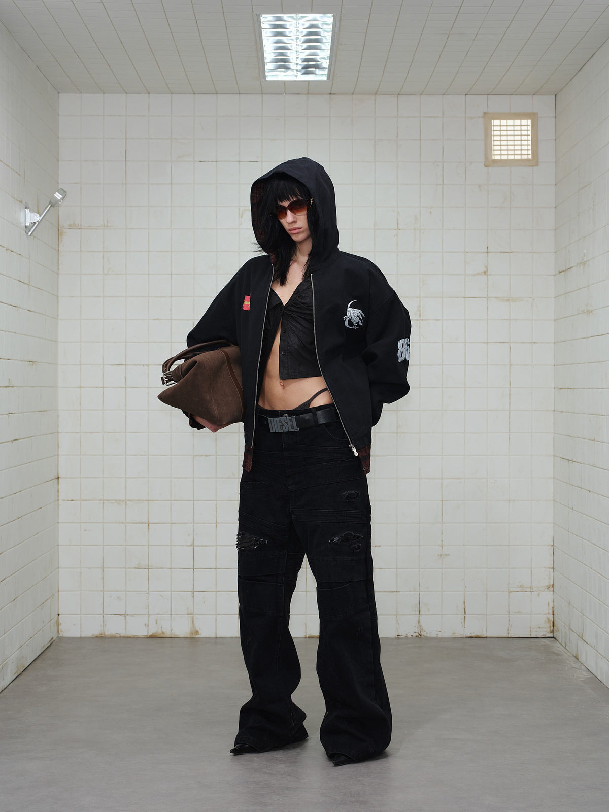 Madxmarx Plaid-Lined Zip Hoodie