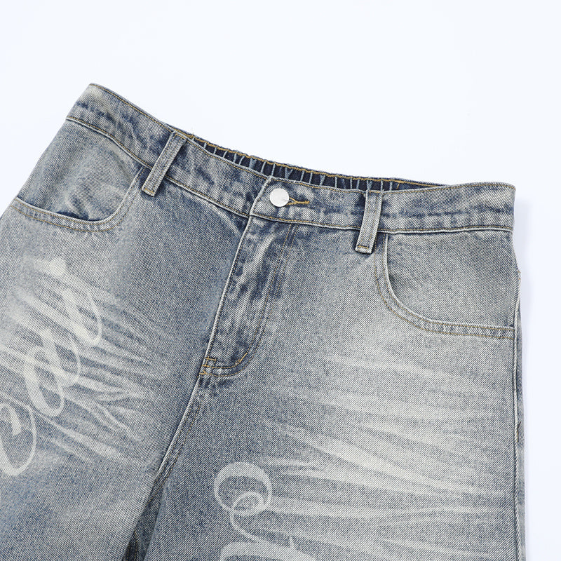 Madxmarx Script Logo Wide-Leg Jeans