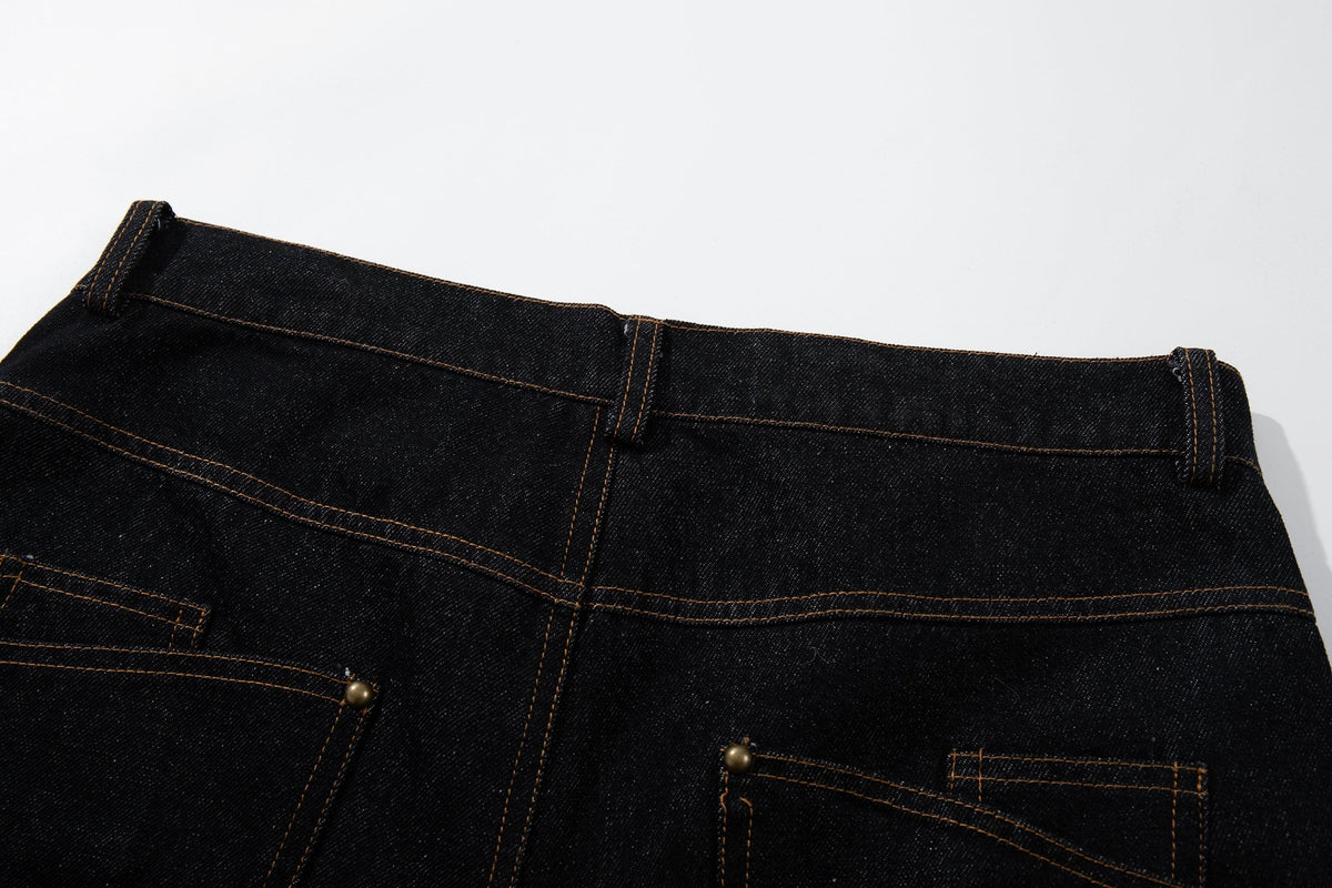 Pantalon en jean large à empiècement incurvé Madxmarx