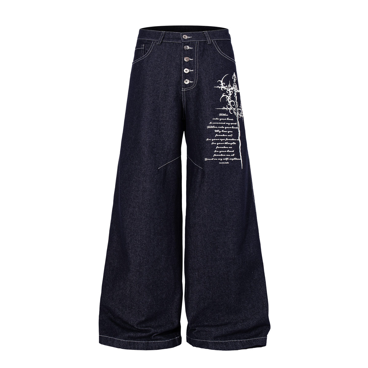 Madxmarx Gothic Script Wide-Leg Jeans