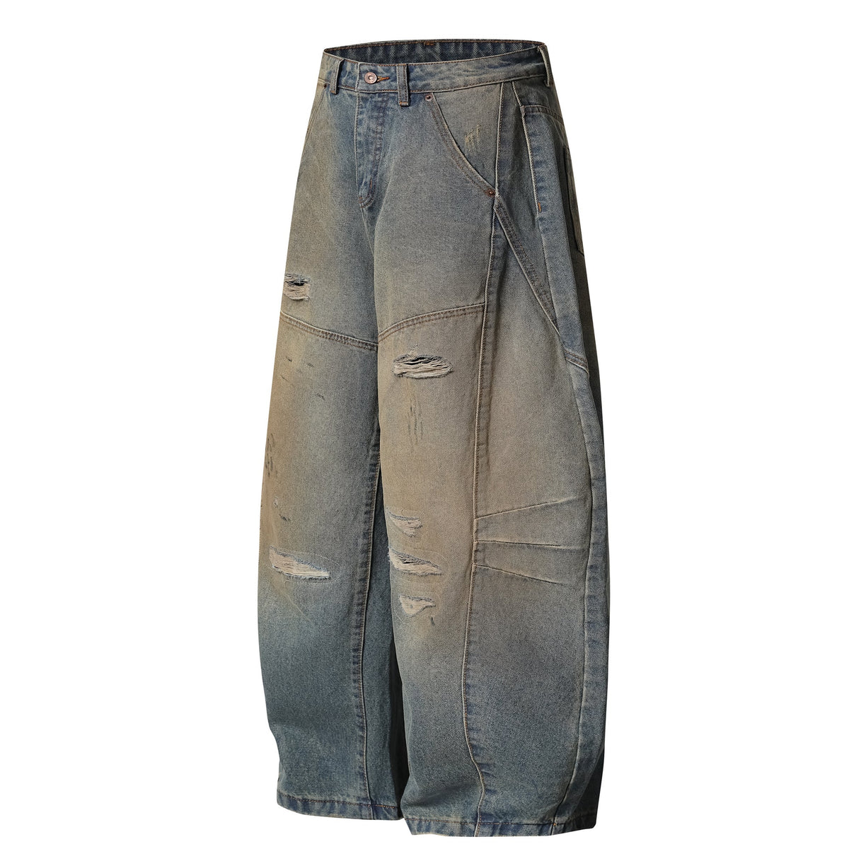 Pantalon en jean incurvé effet vieilli Madxmarx