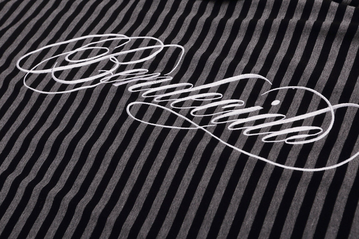 Madxmarx Striped Script Long Sleeve Tee