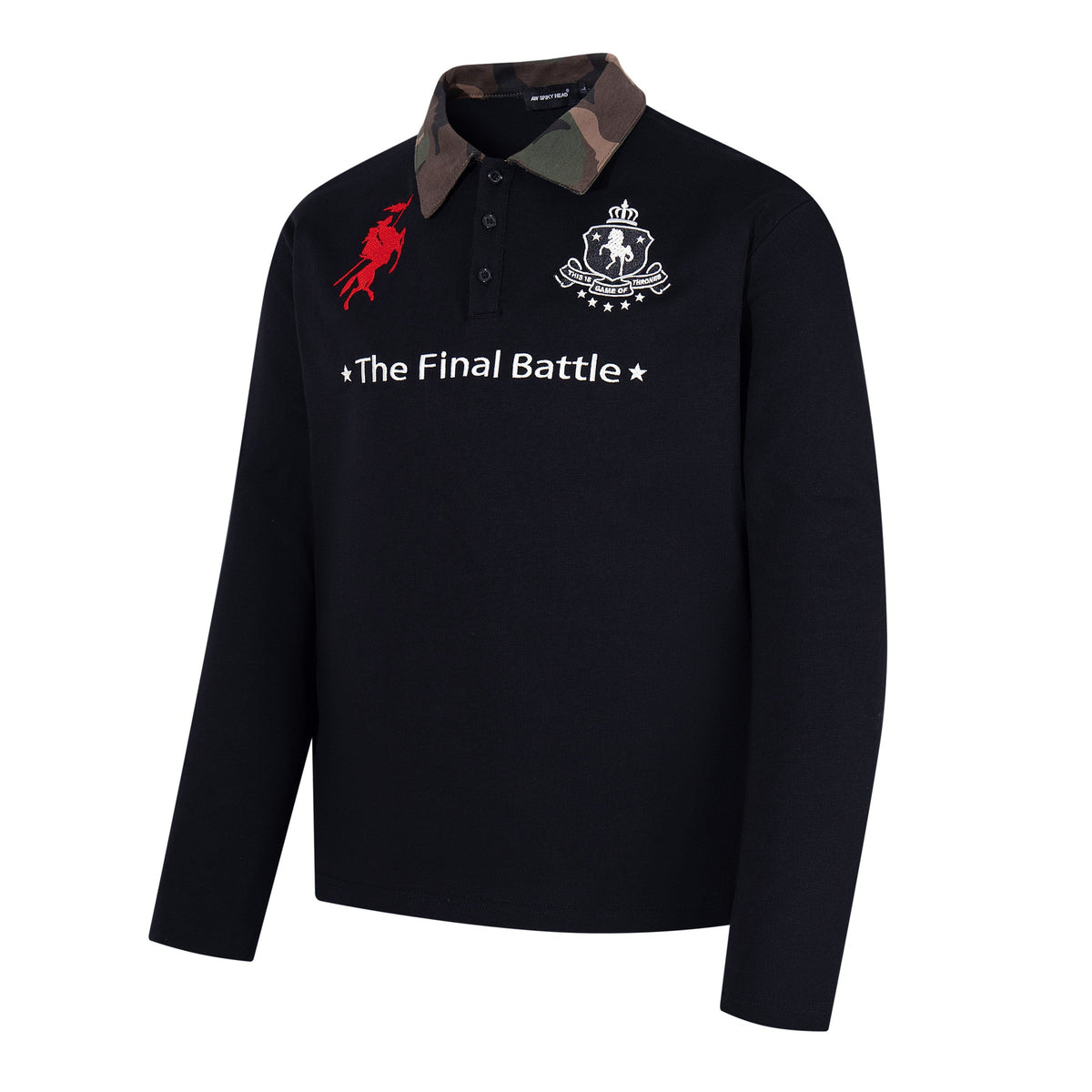 Madxmarx Final Battle Camo Collar Polo Long Sleeve