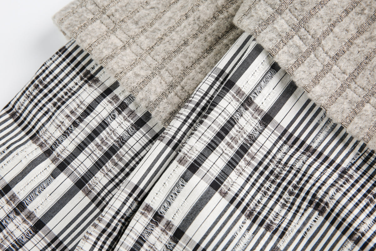 Madxmarx Plaid Layered Knit Sweater