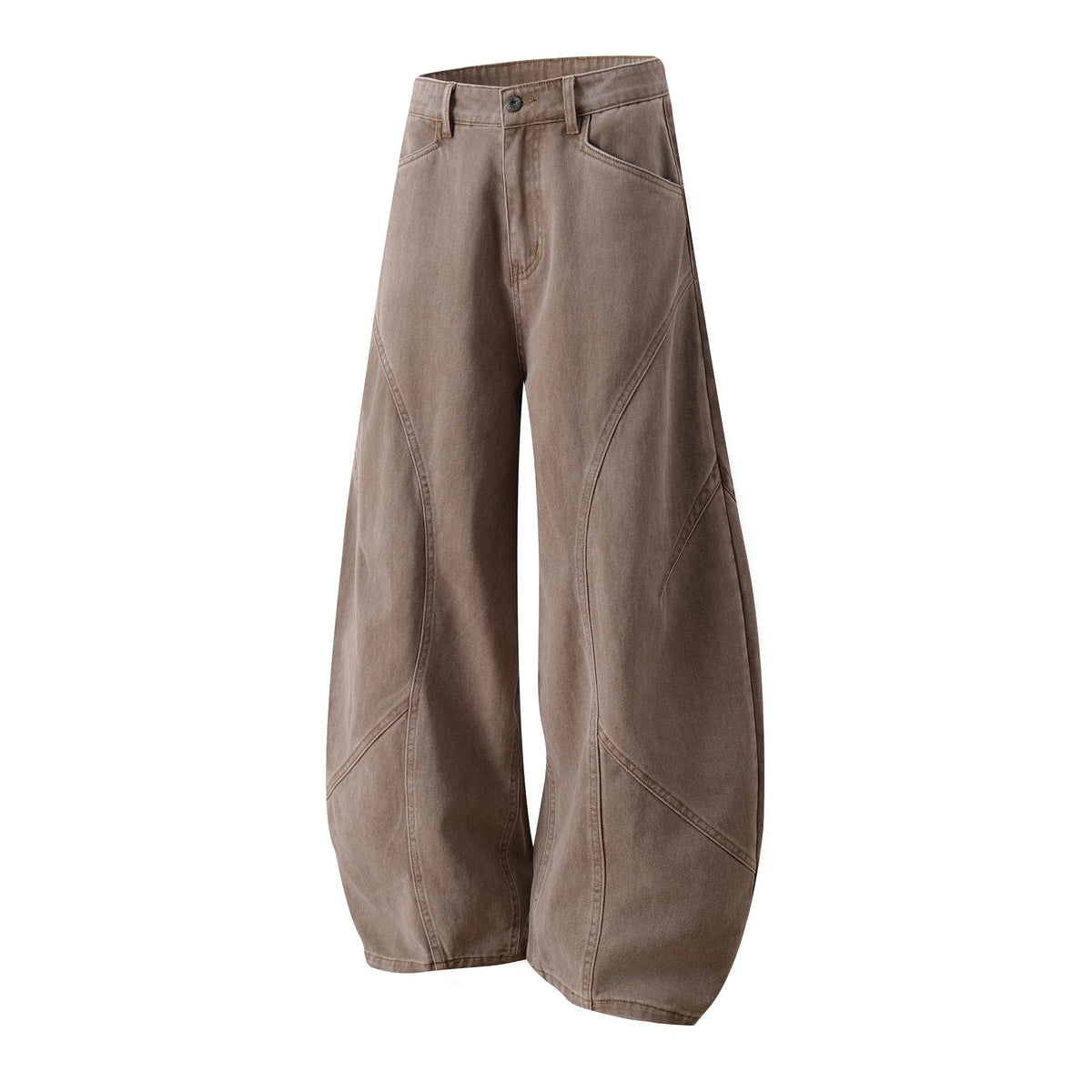 Madxmarx Curved-Panel Balloon Wide-Leg Jeans