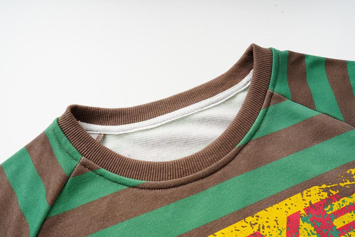 Madxmarx Alive Striped Graphic Sweatshirt