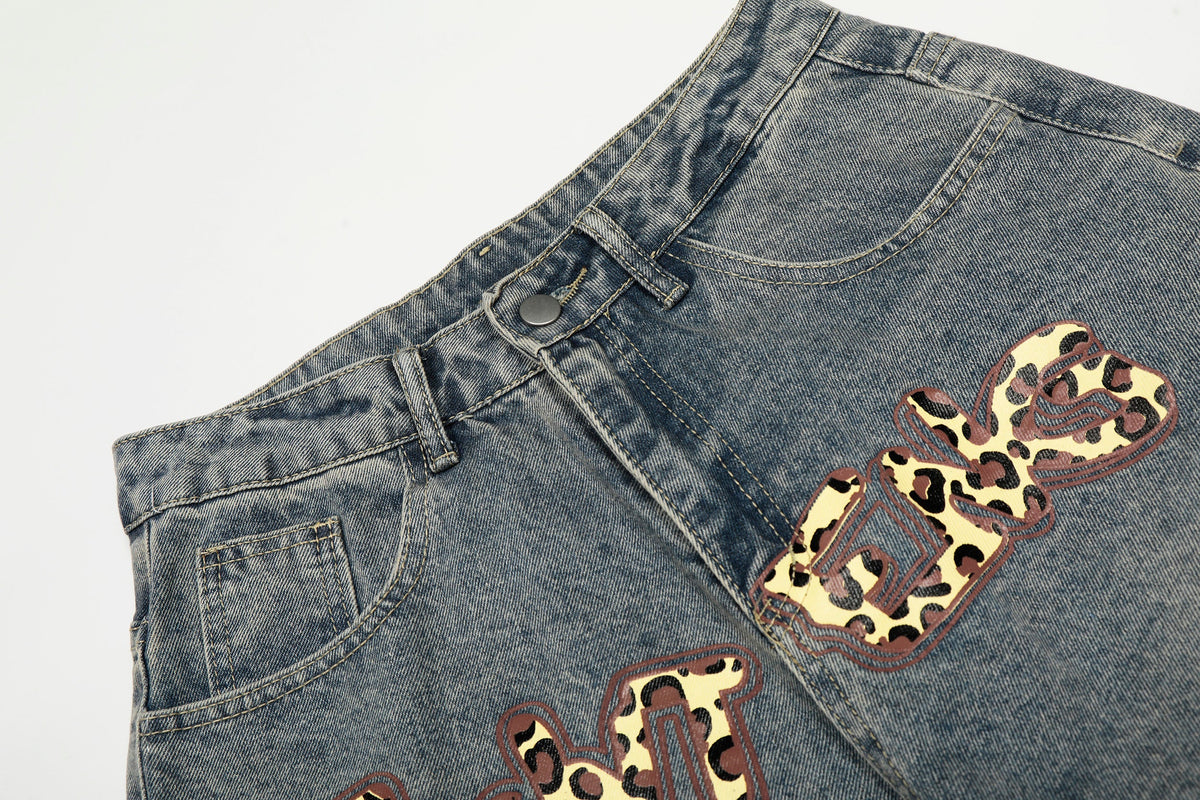 Jeans larges à motif léopard Madxmarx Star