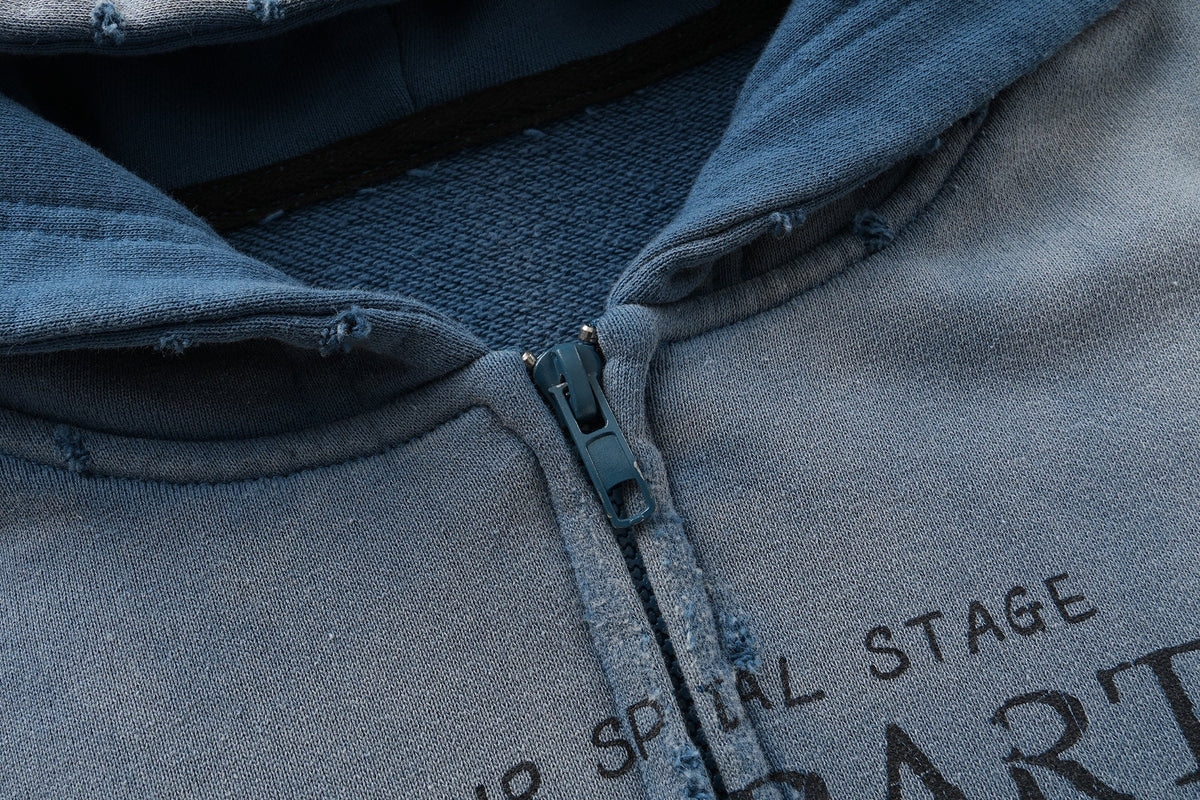 Madxmarx Vintage Graphic Zip-Up Hoodie