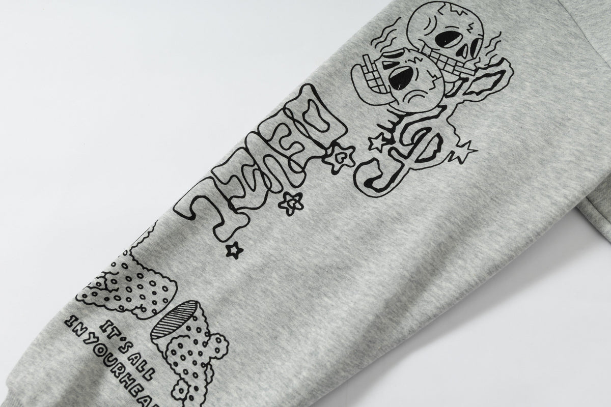 Madxmarx Doodle Graphic Zip Hoodie