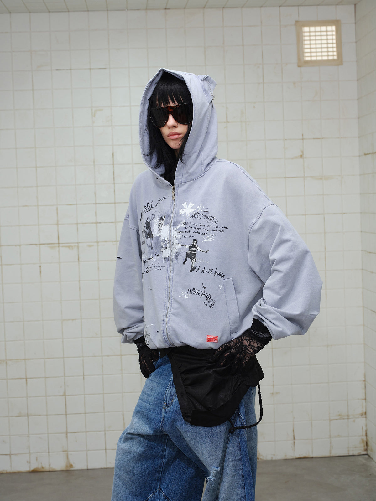 Madxmarx Gradient Graphic Zip Hoodie