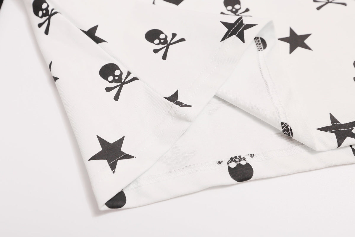 Madxmarx Skull Star Raglan Long Sleeve Tee