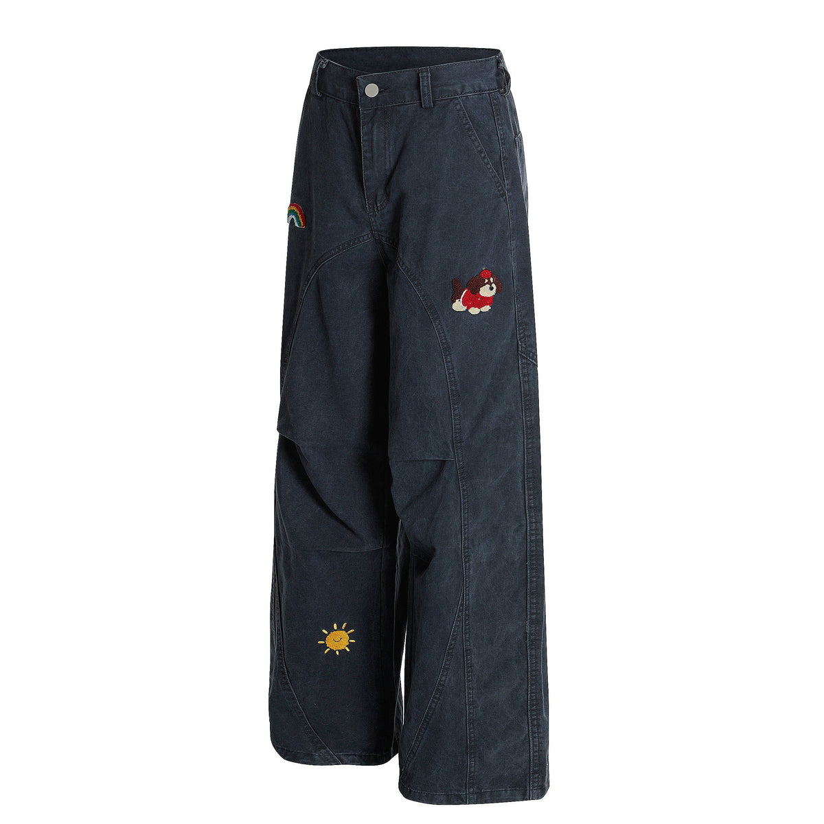 Madxmarx Rainbow Patch Embroidered Pants
