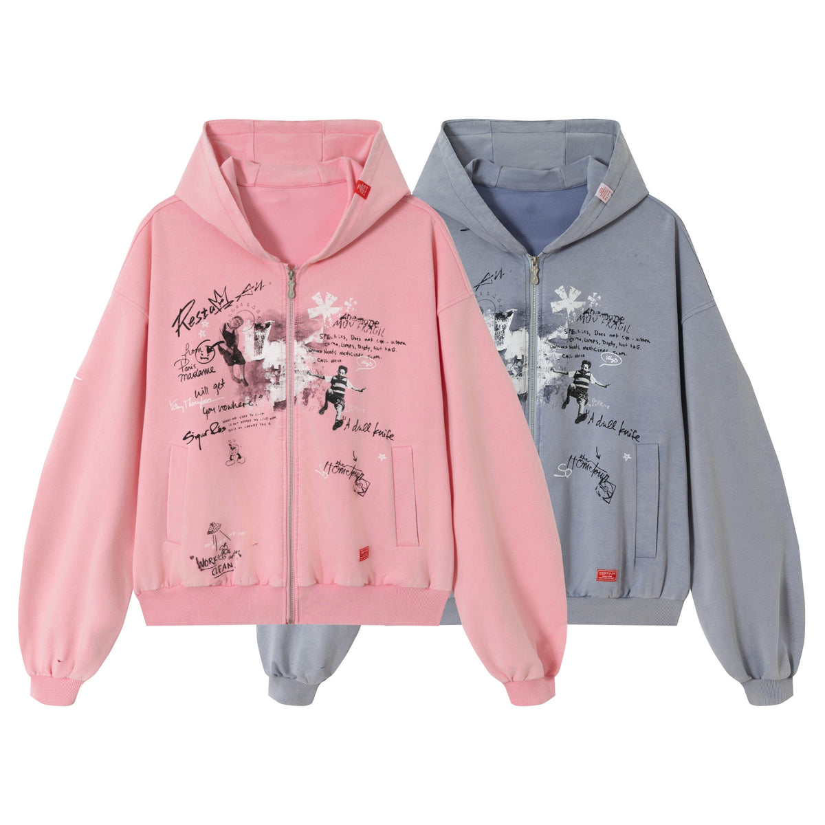 Madxmarx Gradient Graphic Zip Hoodie