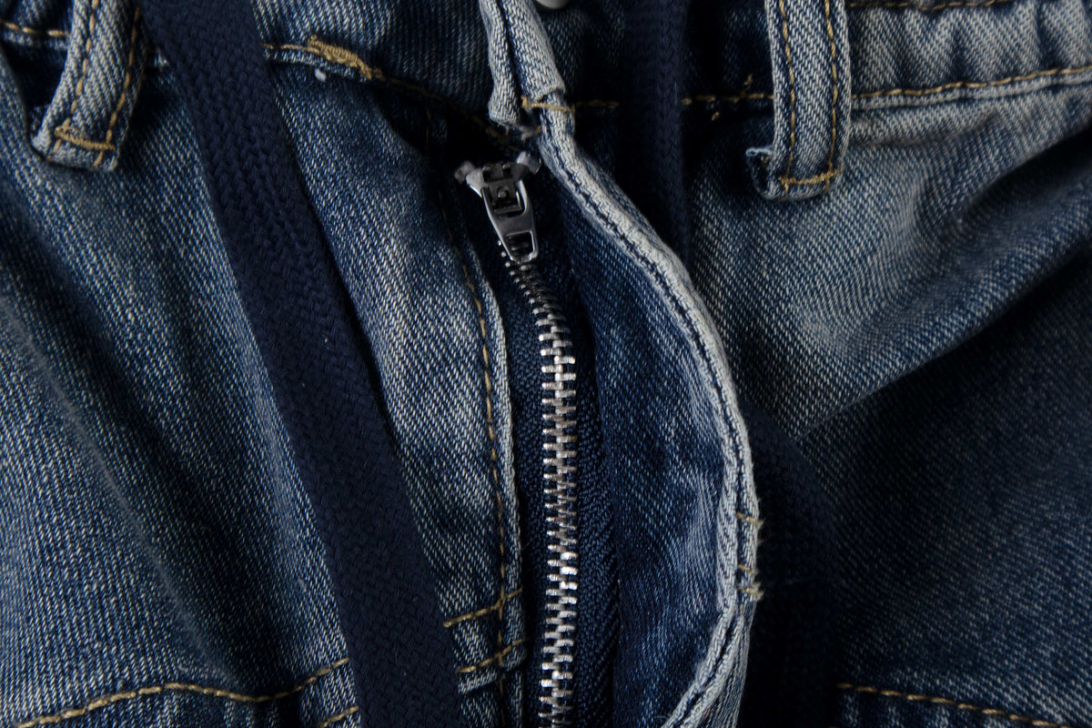 Madxmarx Layered Plaid Baggy Jeans