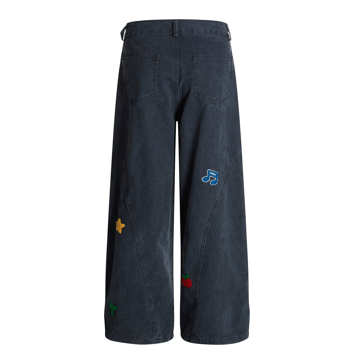 Madxmarx Rainbow Patch Embroidered Pants
