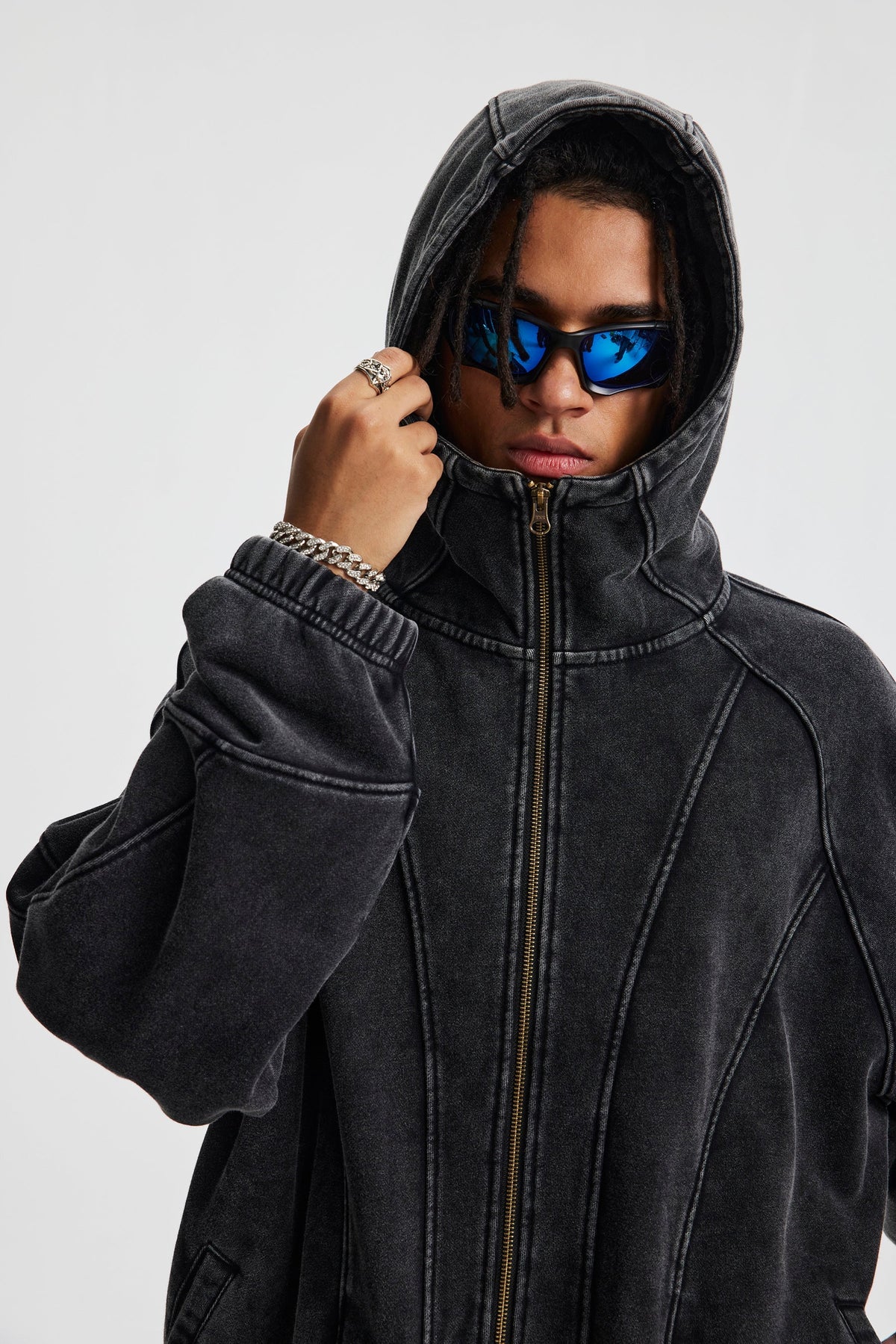 Madxmarx Curved-Seam Full-Zip Hoodie