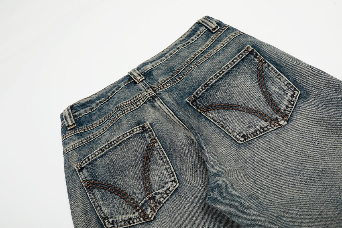 Madxmarx Retro Creased Denim Jeans