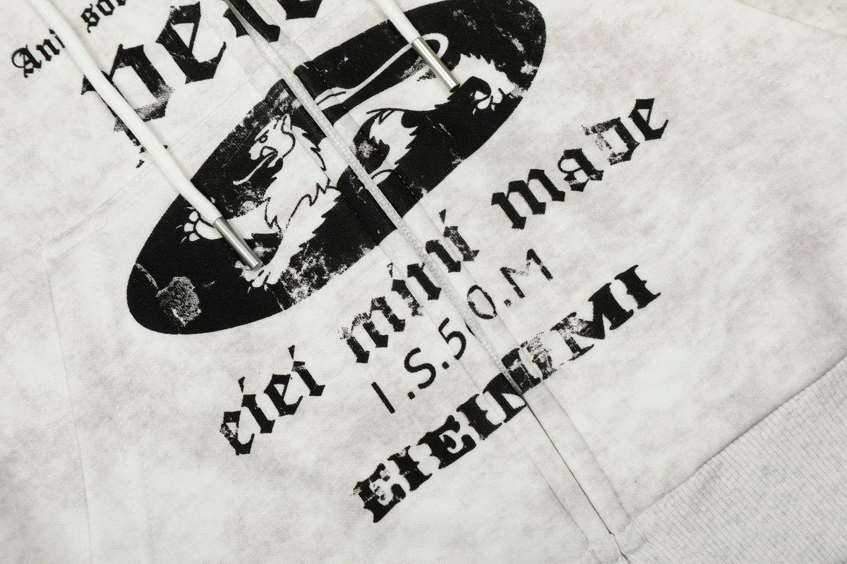 Madxmarx Vintage Graphic Zip-Up Hoodie