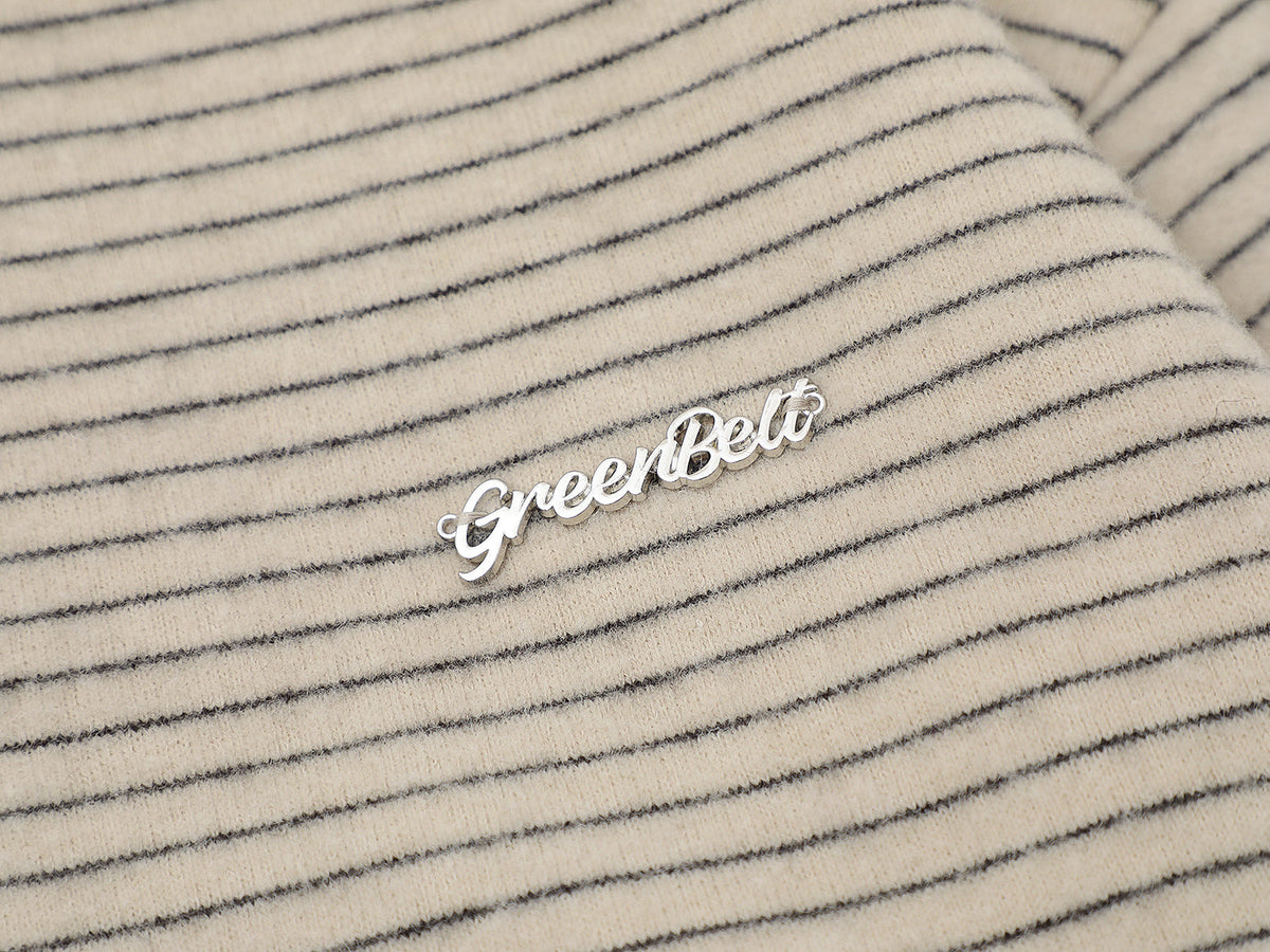 Madxmarx Striped Knit Zip Hoodie