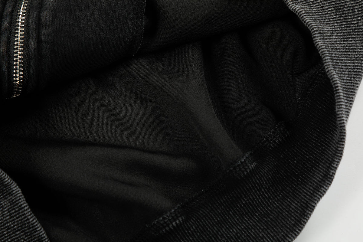 Madxmarx Distressed Graphic Zip Hoodie