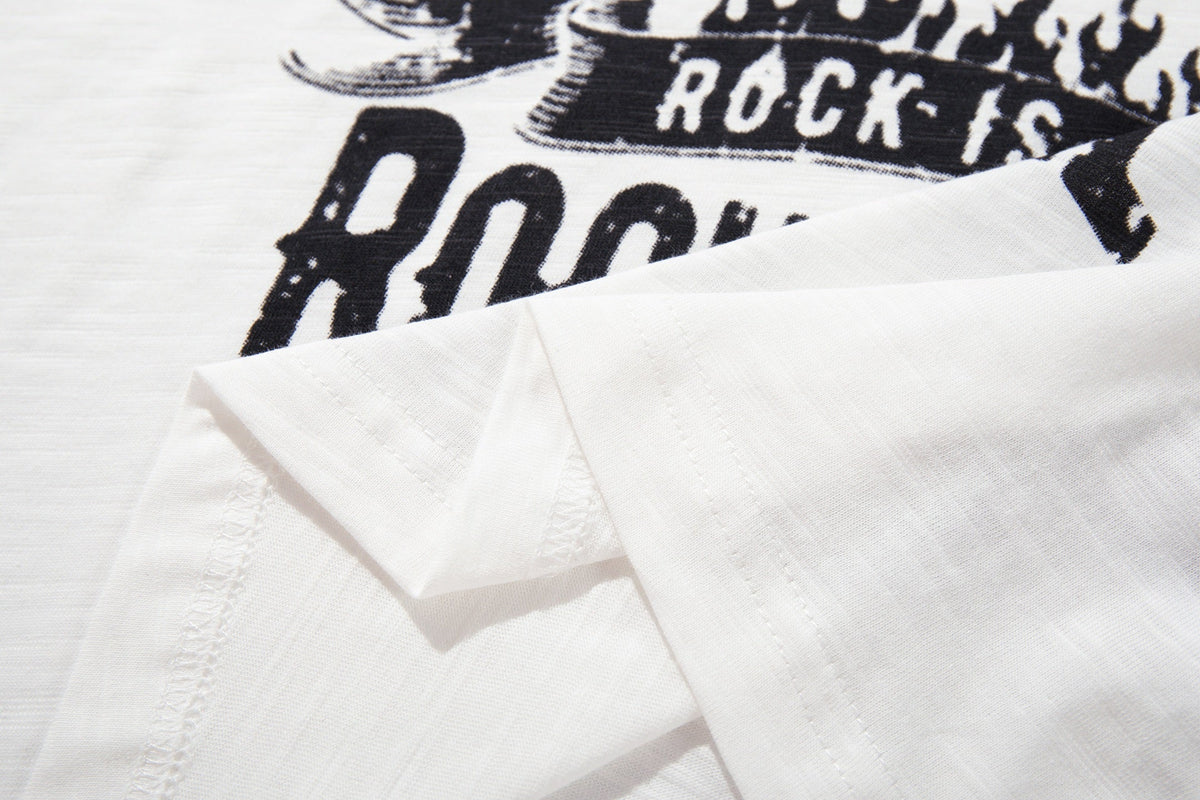 Madxmarx Rock Music Striped Raglan Long Sleeve Tee