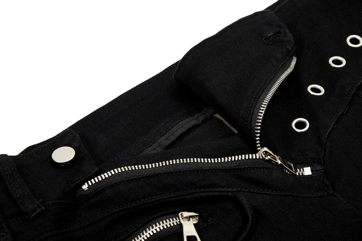 Pantalon évasé à détails zippés Madxmarx