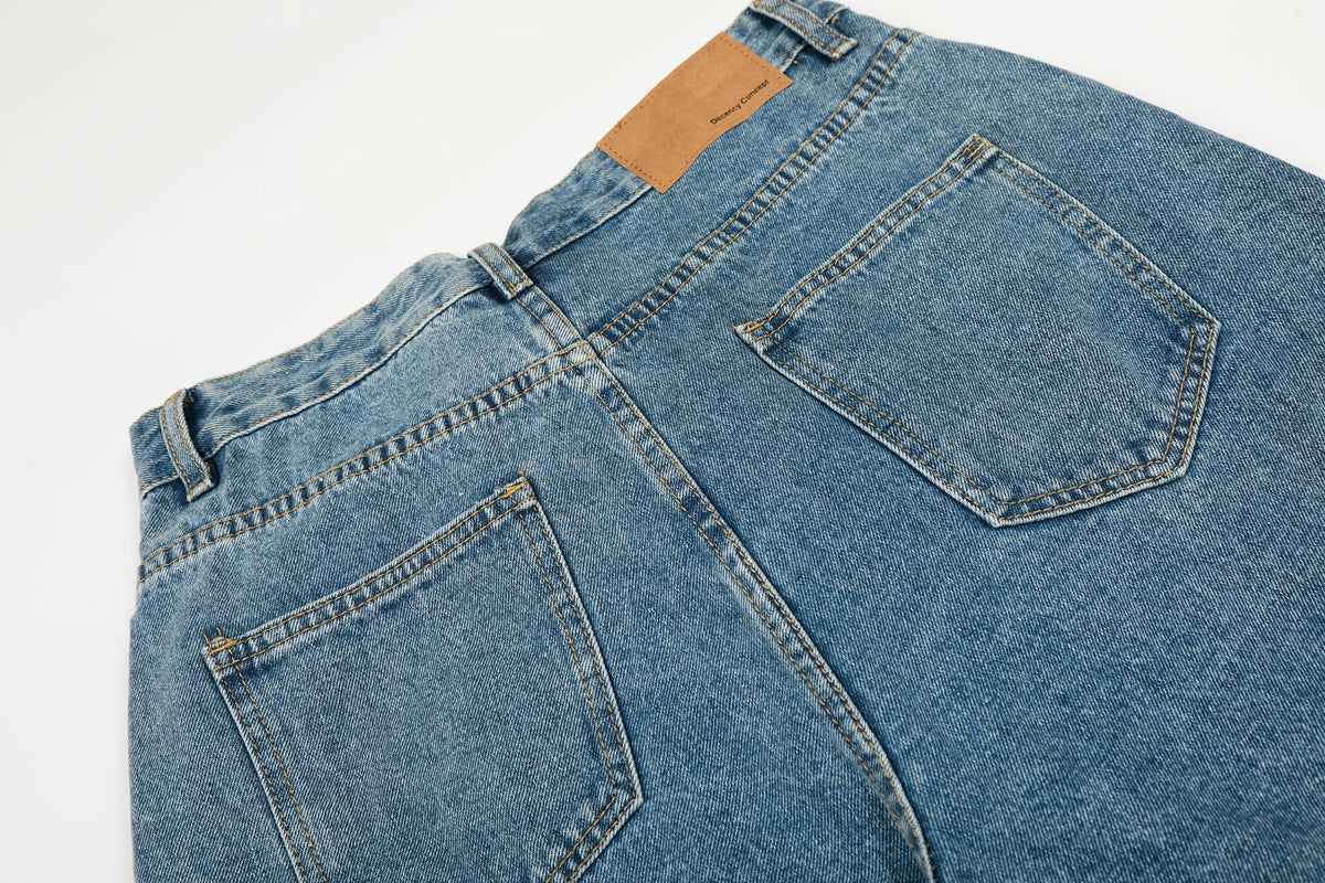 Pantalon large en jean à taille asymétrique Madxmarx