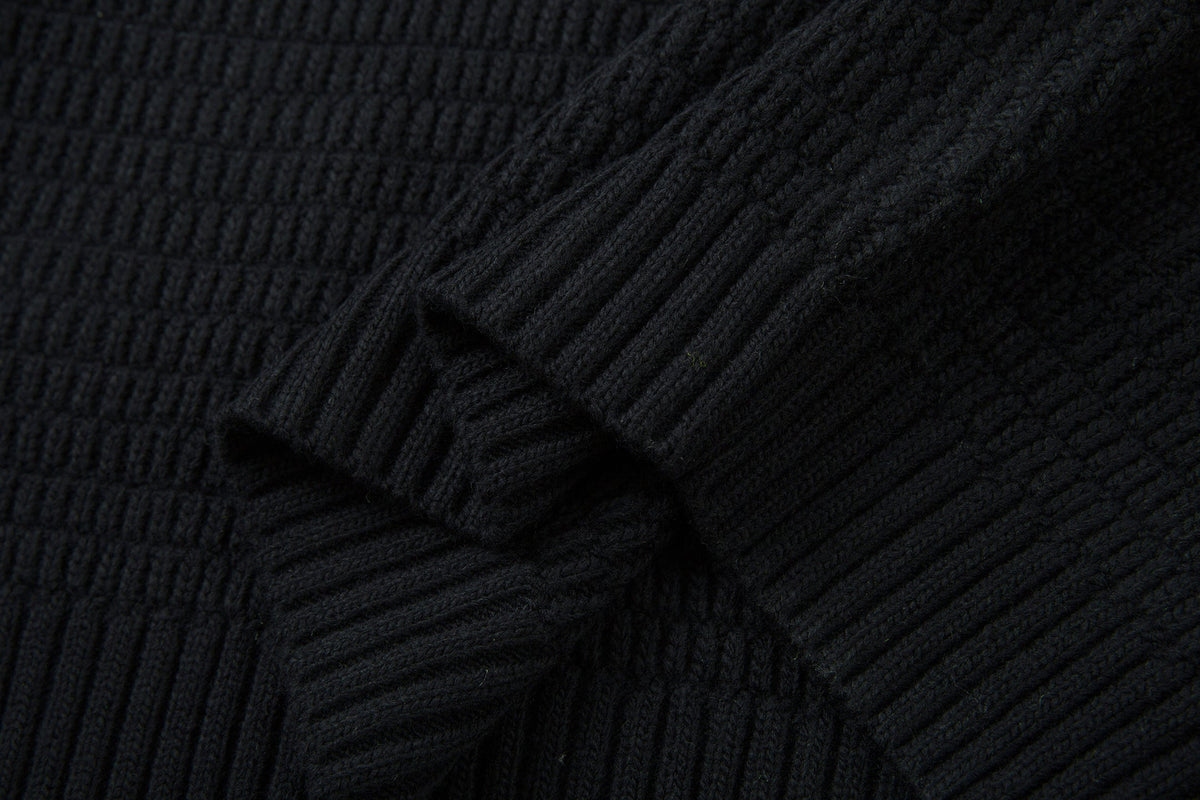 Madxmarx Striped Knit Polo Sweater