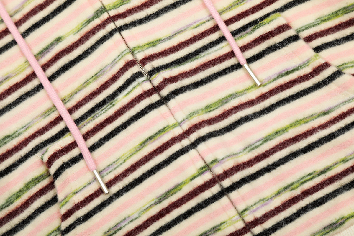 Madxmarx Striped Knit Zip Hoodie